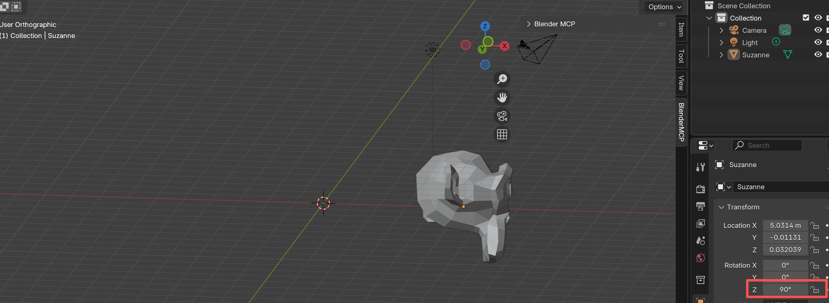 Monkey scaled and rotated