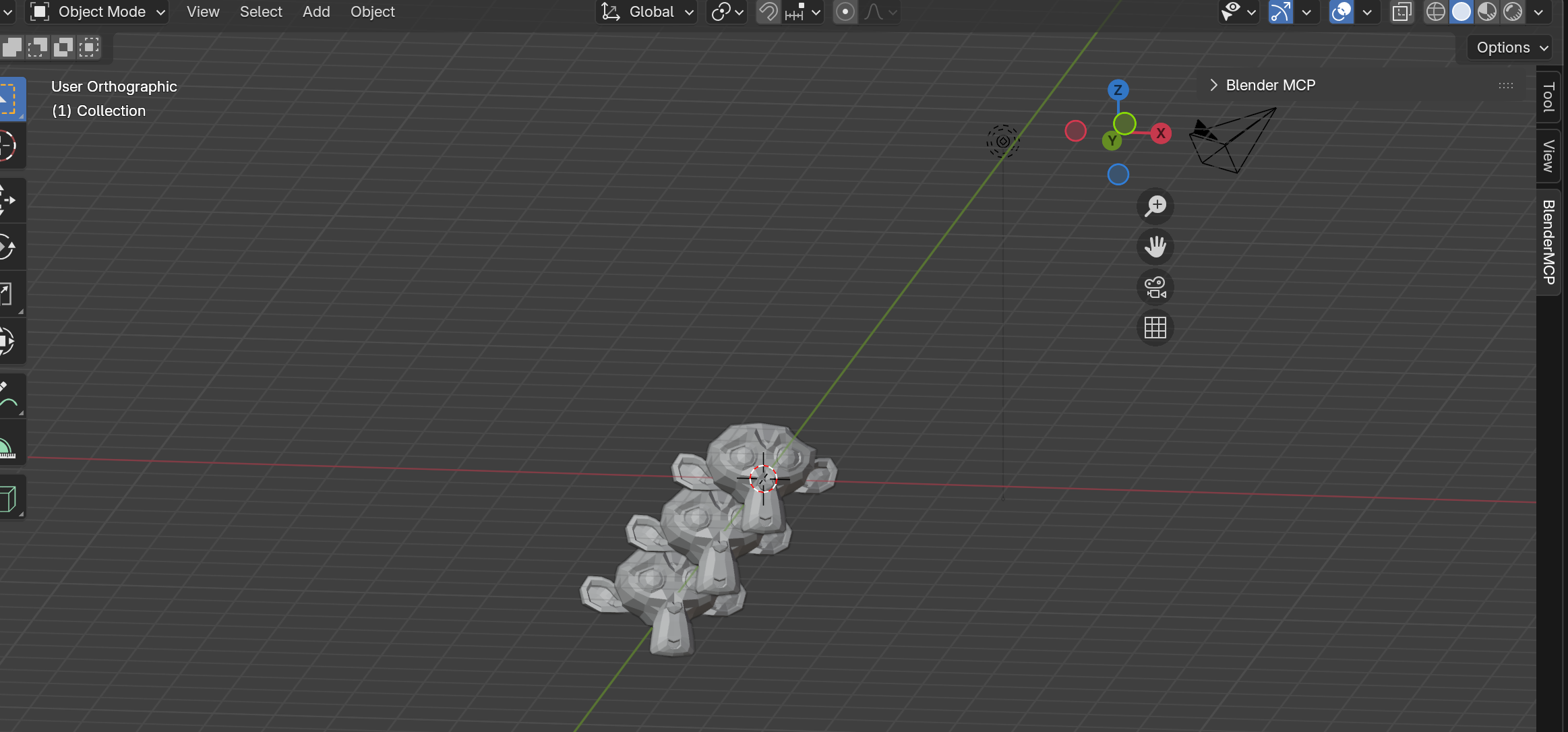 Monkeys duplicated along Y-axis