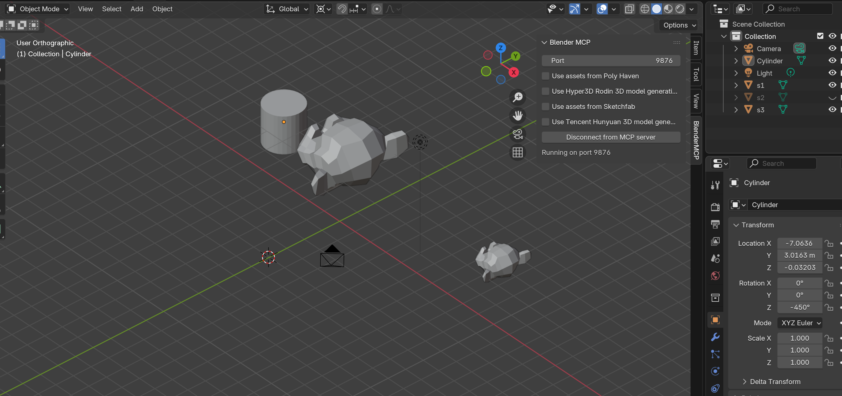 Objects rotated around cursor as pivot point