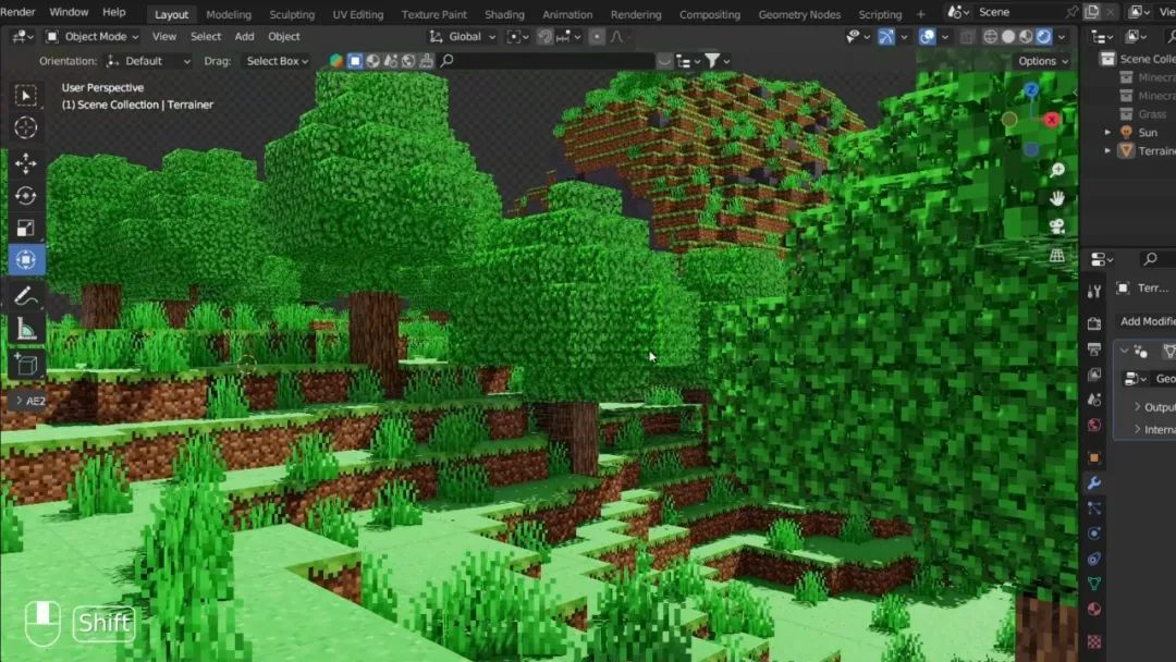 Minecraft Scene created with Blender MCP