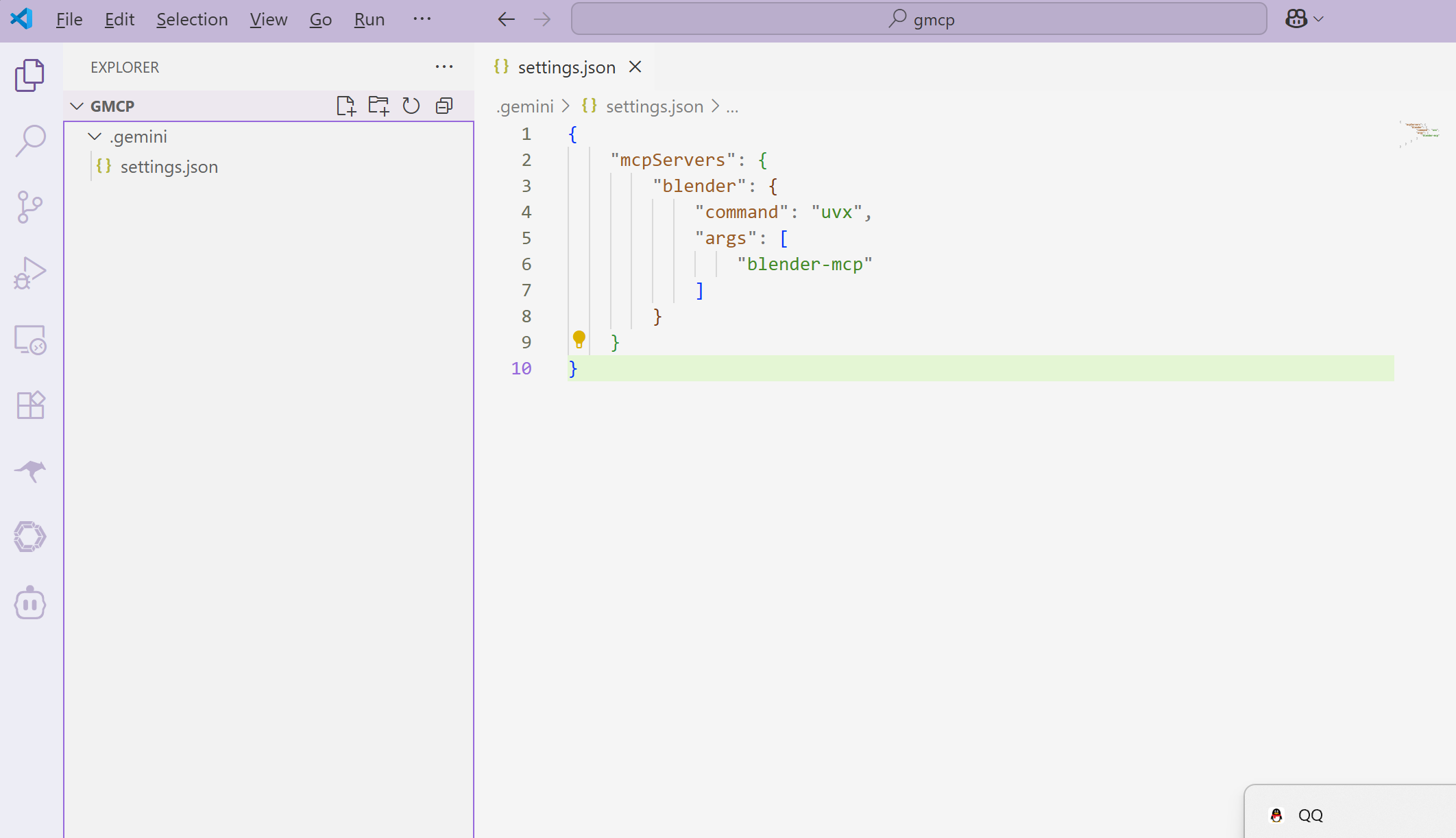 Configure Blender MCP with Gemini CLI